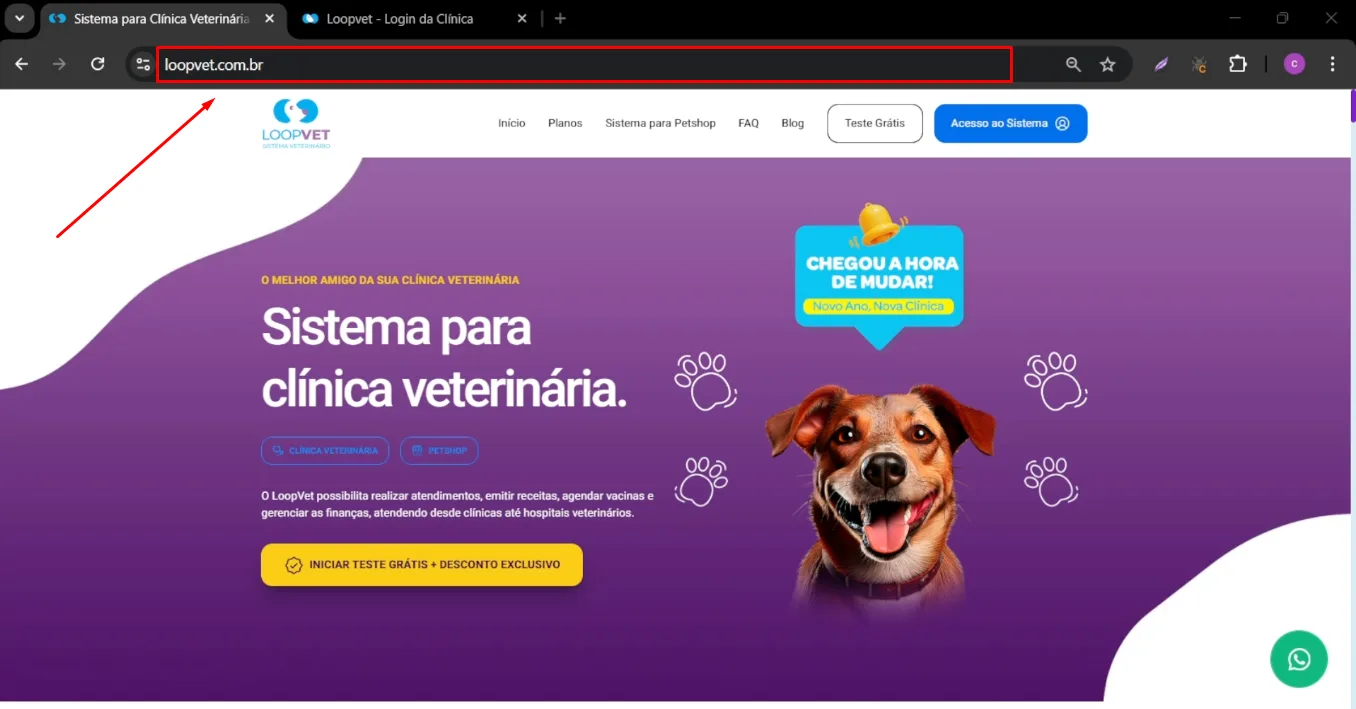 Captura de tela: 2. Iniciando Teste Grátis